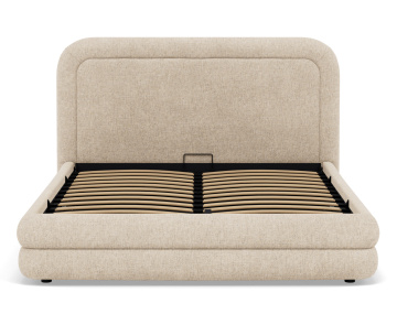 Lit coffre 160x200 cm en velours texturé sommier inclus Babel