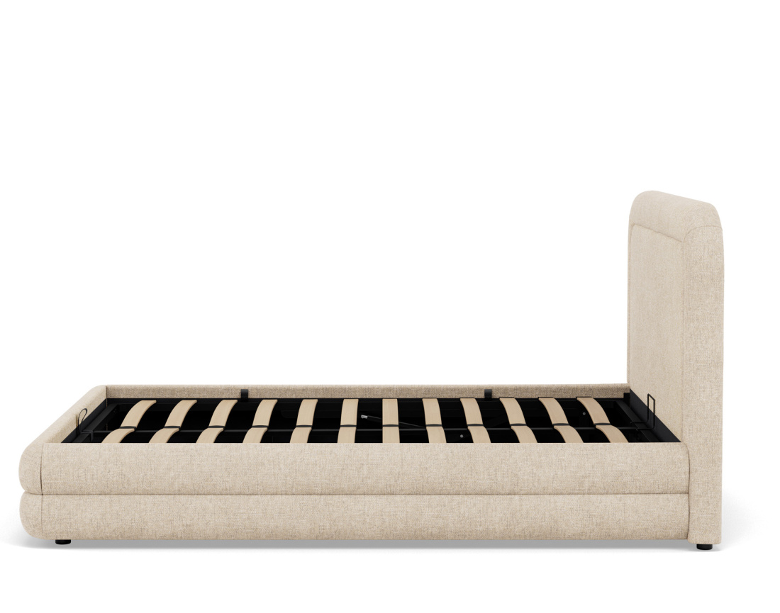 Lit coffre 160x200 cm en velours texturé sommier inclus Babel