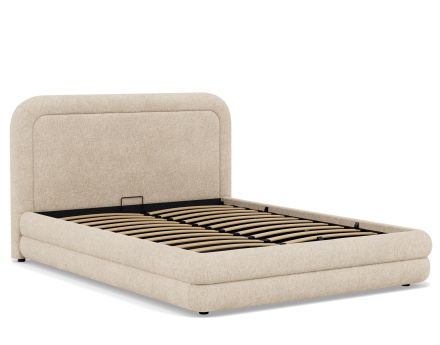Lit coffre 160x200 cm en velours texturé sommier inclus Babel