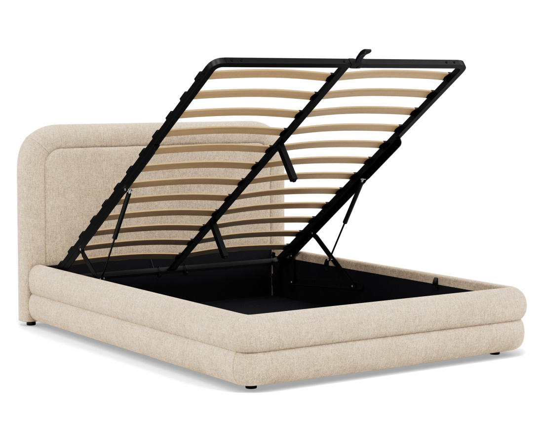 Lit coffre 160x200 cm en velours texturé sommier inclus Babel