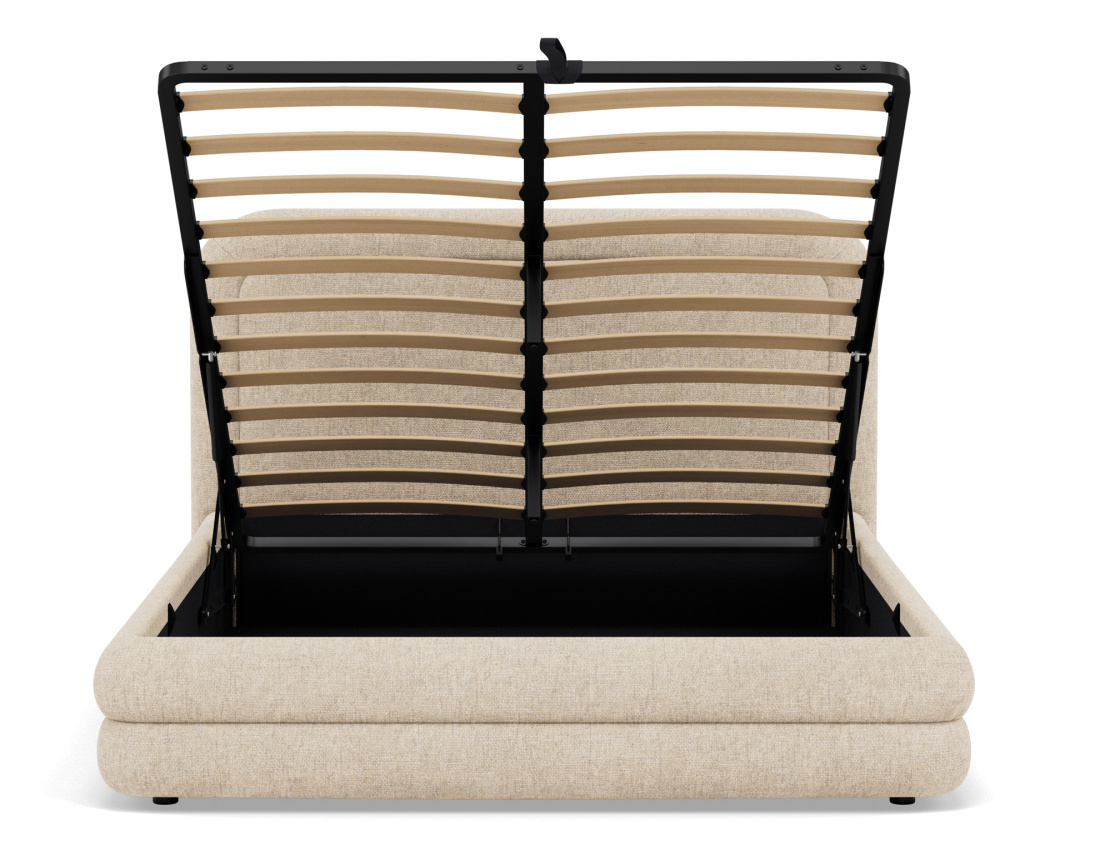 Lit coffre 160x200 cm en velours texturé sommier inclus Babel