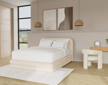 Lit coffre 160x200 cm en velours texturé sommier inclus Babel