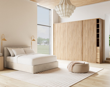 Lit coffre 160x200 cm en velours sommier inclus Beanie