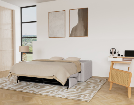 Canapé 3 places convertible express quotidien en tissu Julia