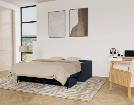 Canapé 3 places convertible express quotidien en tissu Julia