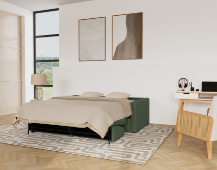 Canapé 3 places convertible express quotidien en tissu Julia