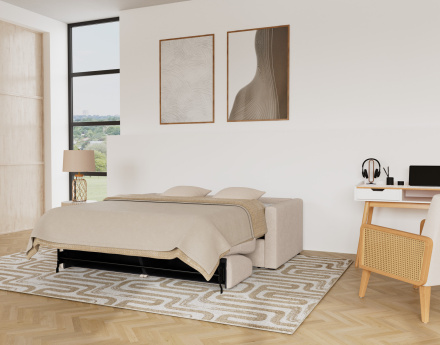 Canapé 3 places convertible express quotidien en tissu Julia