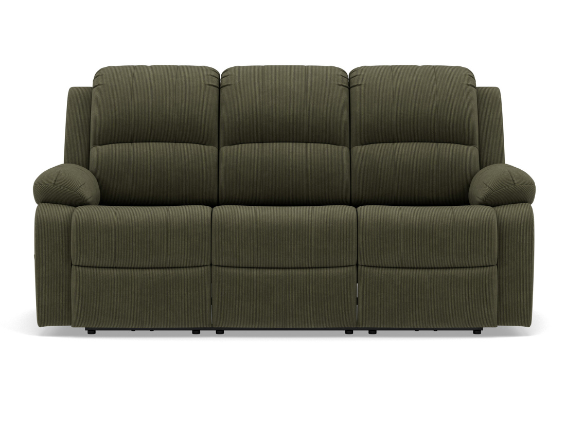 Canapé 3 places relax électrique en velours côtelé Armand