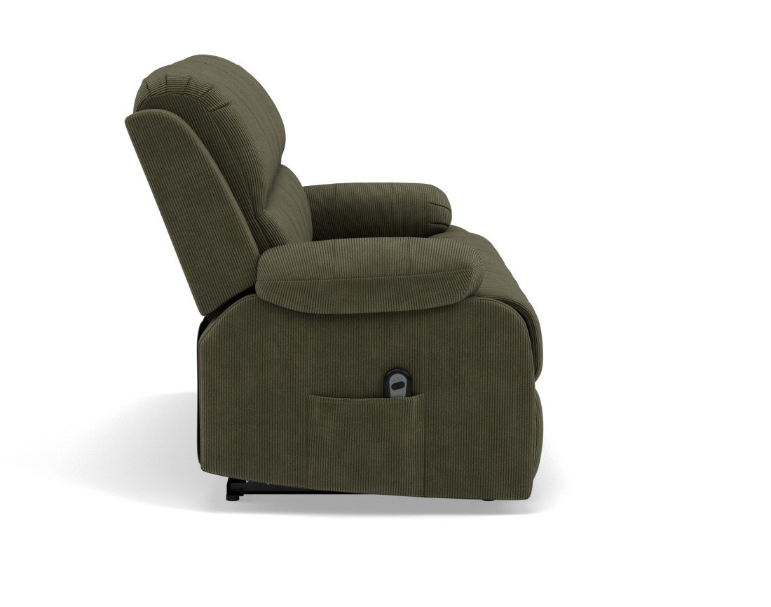 Canapé 3 places relax électrique en velours côtelé Armand