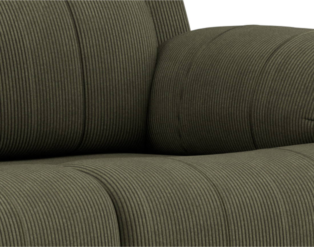 Canapé 3 places relax électrique en velours côtelé Armand