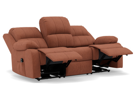 Canapé 3 places relax électrique en velours côtelé Armand
