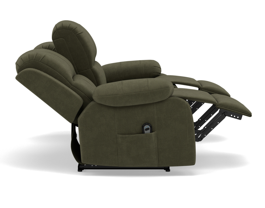 Canapé 3 places relax électrique en velours côtelé Armand