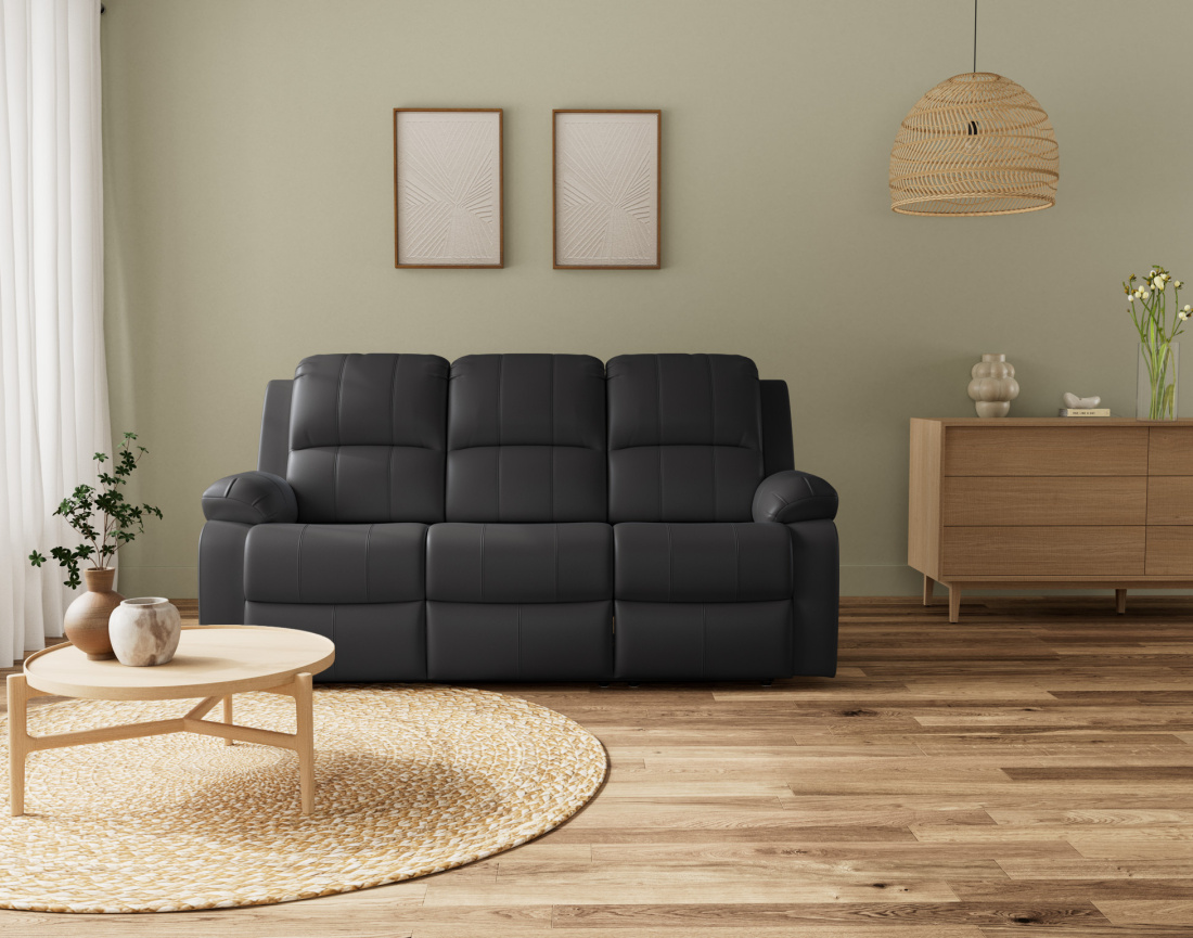 Canapé 3 places relax électrique en simili Armand Canapé 3 places relax électrique en simili Armand