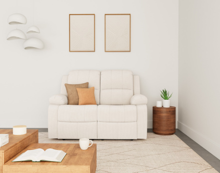 Canapé 2 places relax électrique en velours côtelé Armand