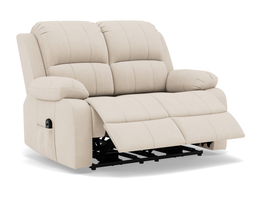 Canapé 2 places relax électrique en velours côtelé Armand