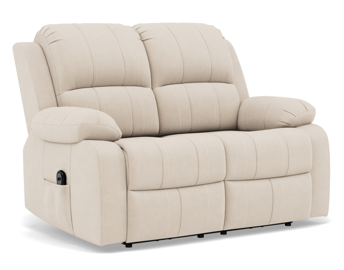 Canapé 2 places relax électrique en velours côtelé Armand