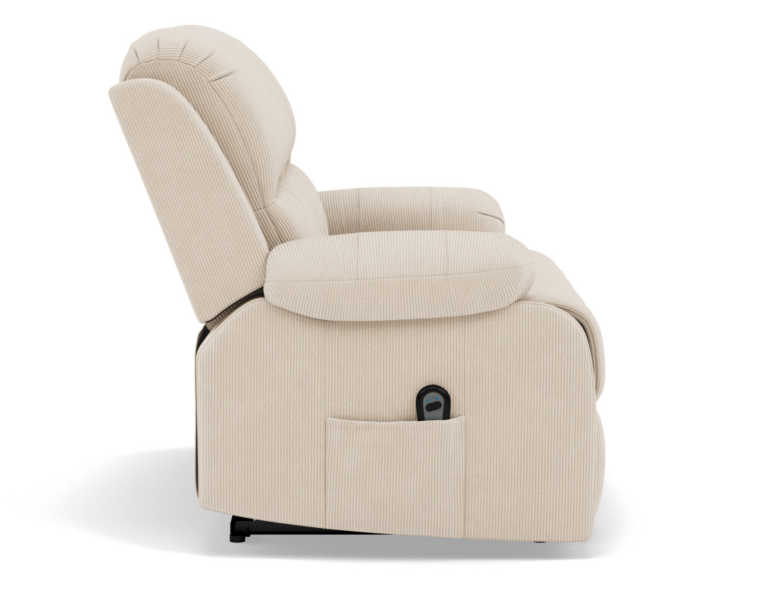 Canapé 2 places relax électrique en velours côtelé Armand