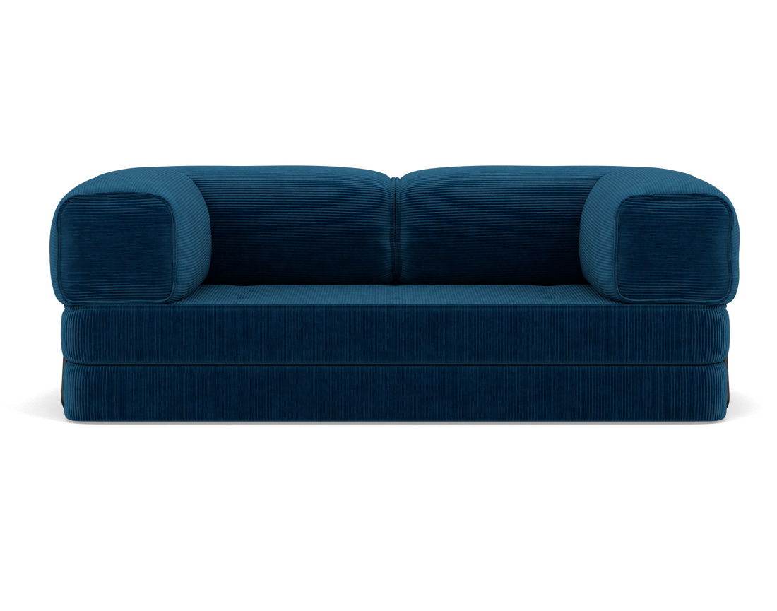 Canapé 3 places convertible en velours côtelé Poppy