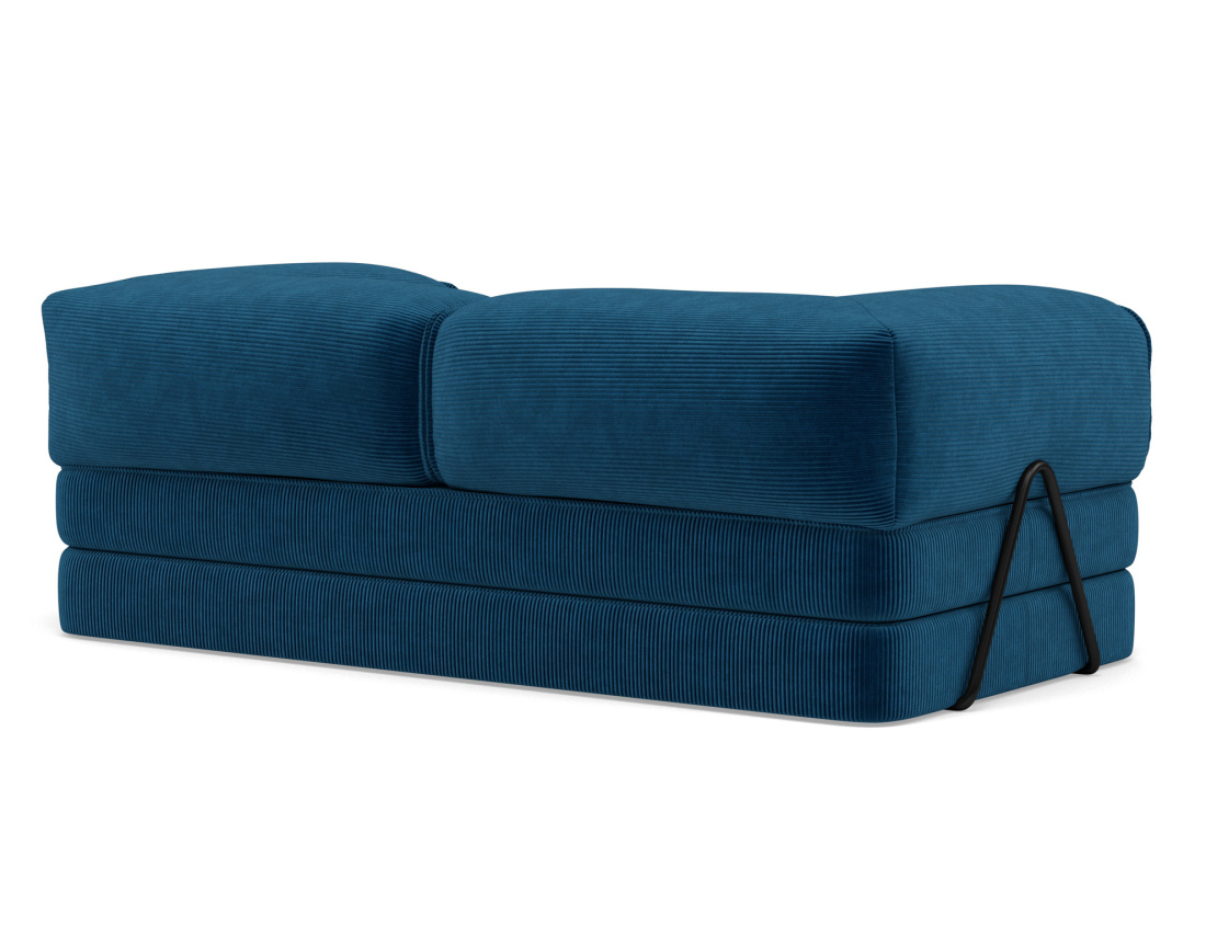 Canapé 3 places convertible en velours côtelé Poppy
