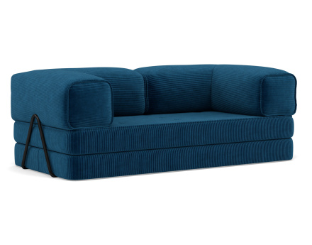 Canapé 3 places convertible en velours côtelé Poppy