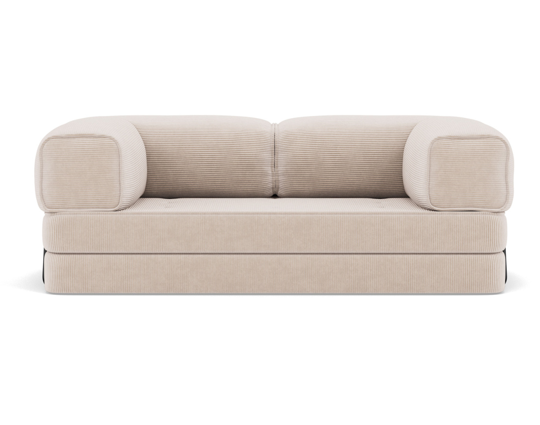 Canapé 3 places convertible en velours côtelé Poppy