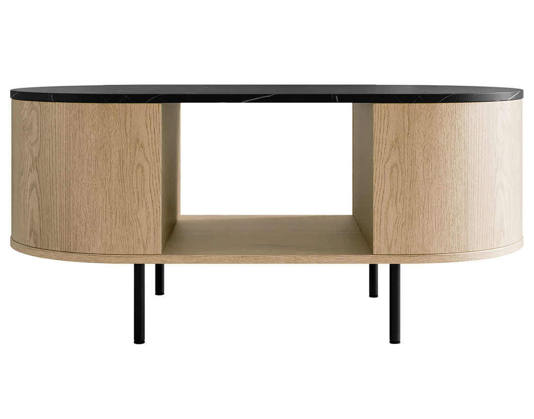 Table basse 100 cm 1 niche plateau effet marbre Sansa