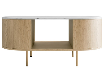 Table basse 100 cm 1 niche plateau effet marbre Sansa