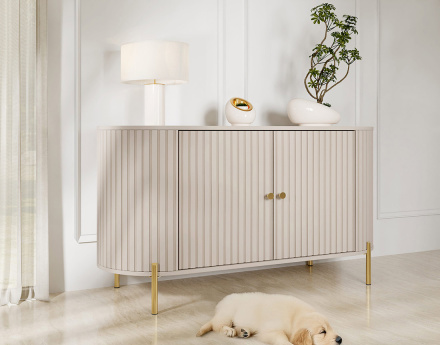 Buffet bas 139 cm 2 portes et 1 étagère Jaime