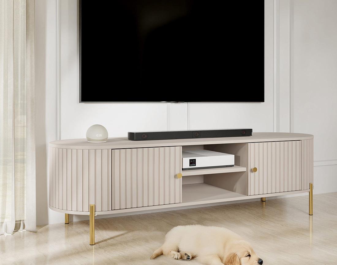 Meuble tv 175 cm 2 portes et 2 niches Jaime