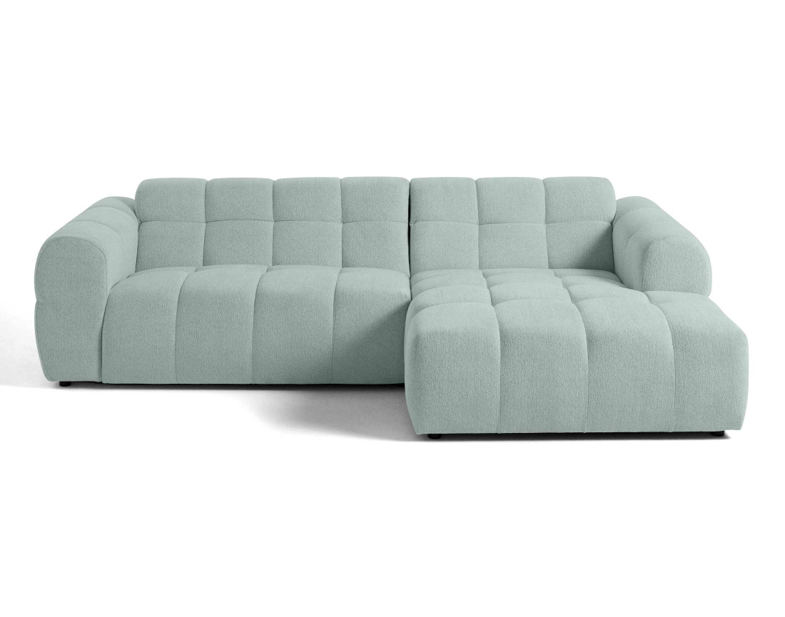 Canapé d'angle droit 4 places en tissu texturé Ray