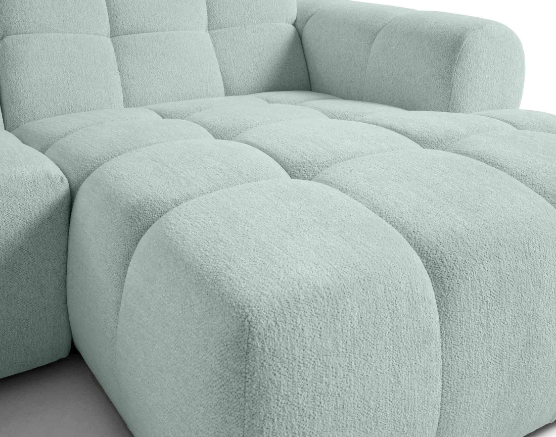 Canapé d'angle droit 4 places en tissu texturé Ray