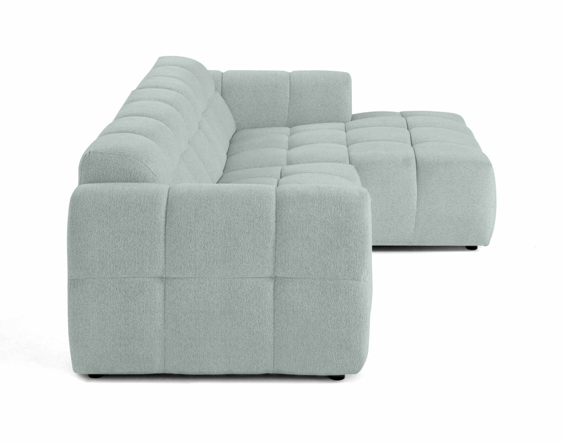 Canapé d'angle droit 4 places en tissu texturé Ray