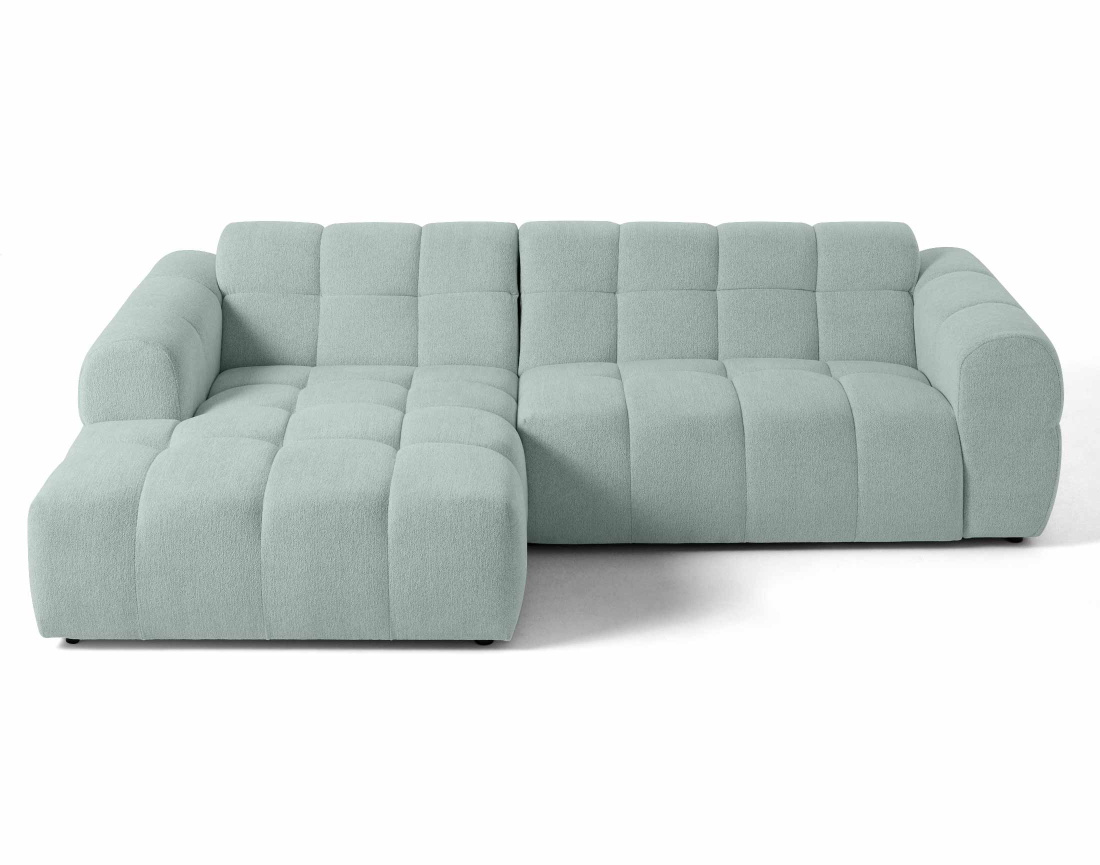 Canapé d'angle gauche 4 places en tissu texturé