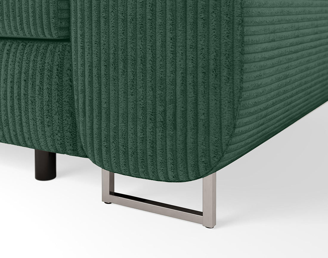 Canapé droit 2 places avec têtières ajustables en velours côtelé Pablo