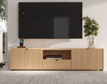 Meuble tv 179 cm 2 portes,...