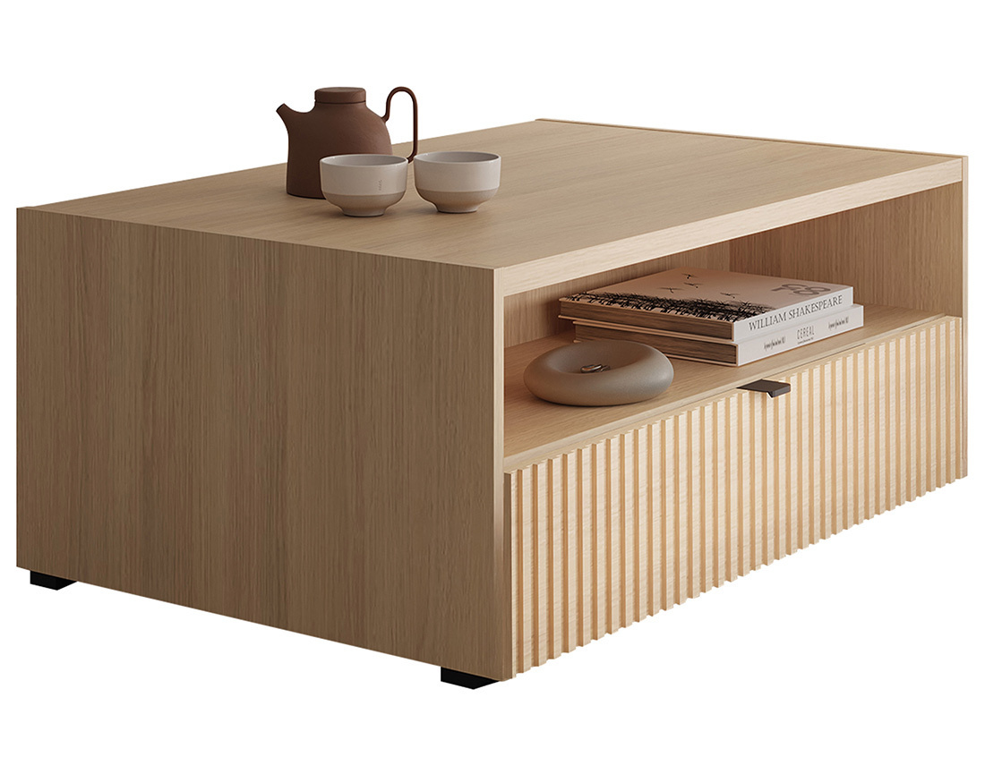 Table basse 100 cm 1 tiroir et 1 niche Judy