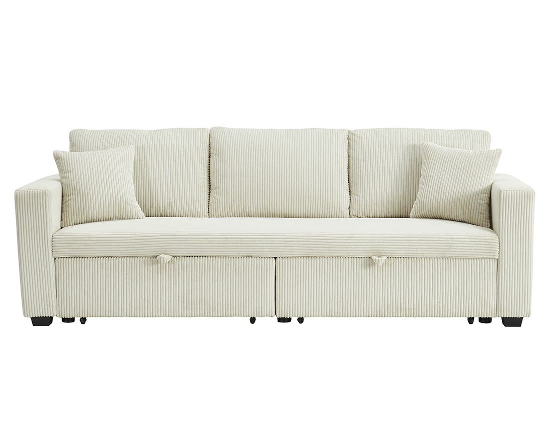 Canapé droit 3 places convertible en velours côtelé Cyrus Canapé droit 3 places convertible en velours côtelé Cyrus