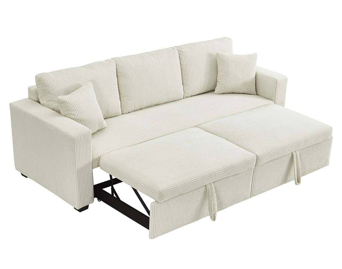 Canapé droit 3 places convertible en velours côtelé Cyrus Canapé droit 3 places convertible en velours côtelé Cyrus