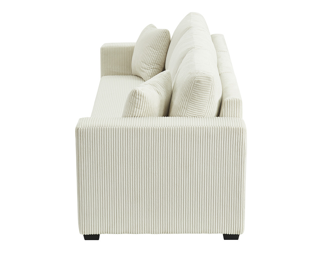 Canapé droit 3 places convertible en velours côtelé Cyrus Canapé droit 3 places convertible en velours côtelé Cyrus