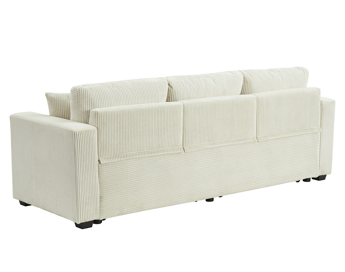 Canapé droit 3 places convertible en velours côtelé Cyrus Canapé droit 3 places convertible en velours côtelé Cyrus