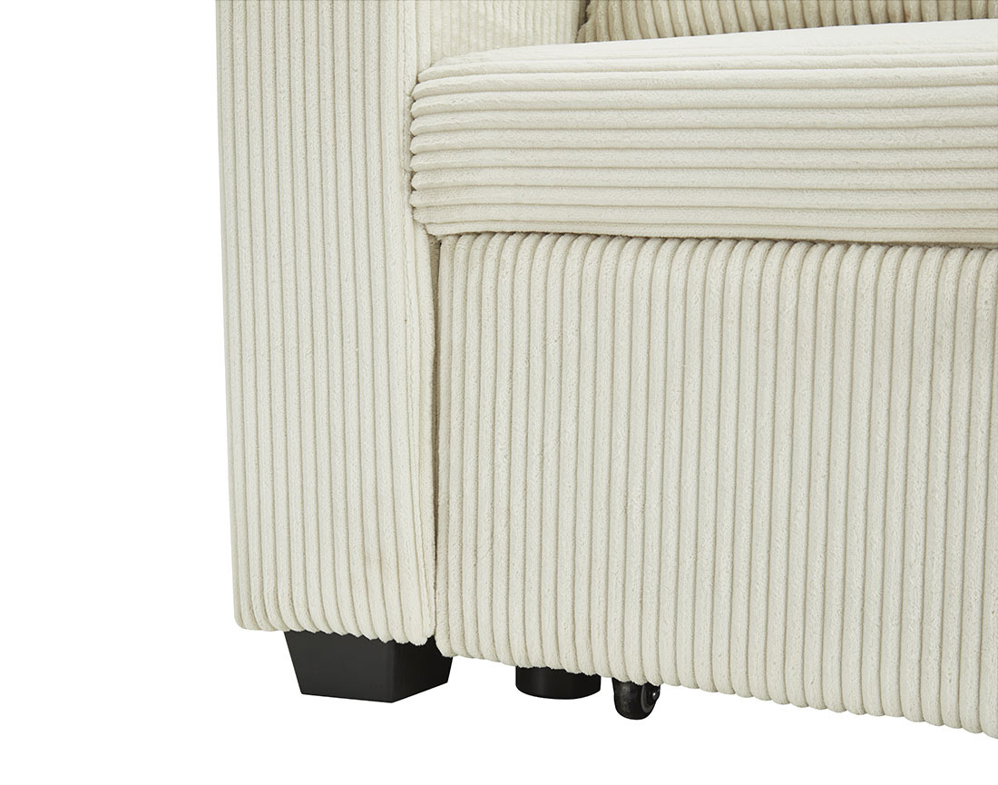 Canapé droit 3 places convertible en velours côtelé Cyrus Canapé droit 3 places convertible en velours côtelé Cyrus