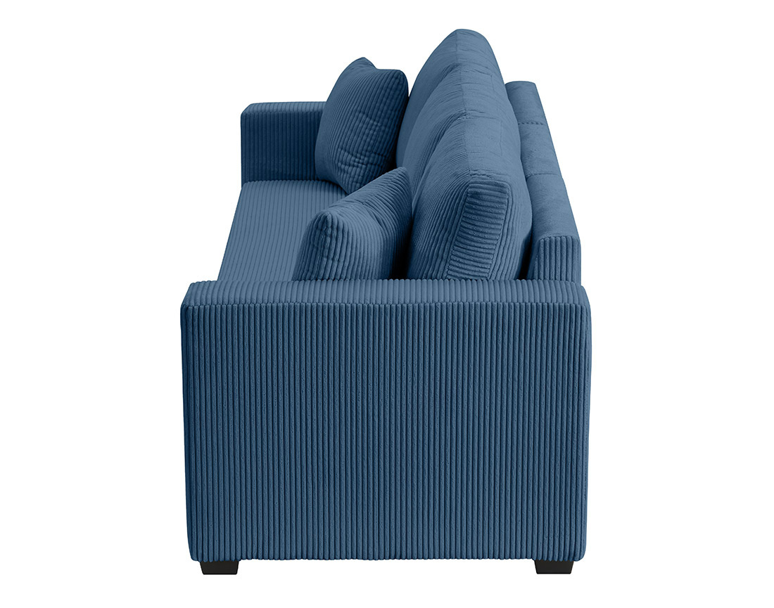 Canapé droit 3 places convertible en velours côtelé Cyrus