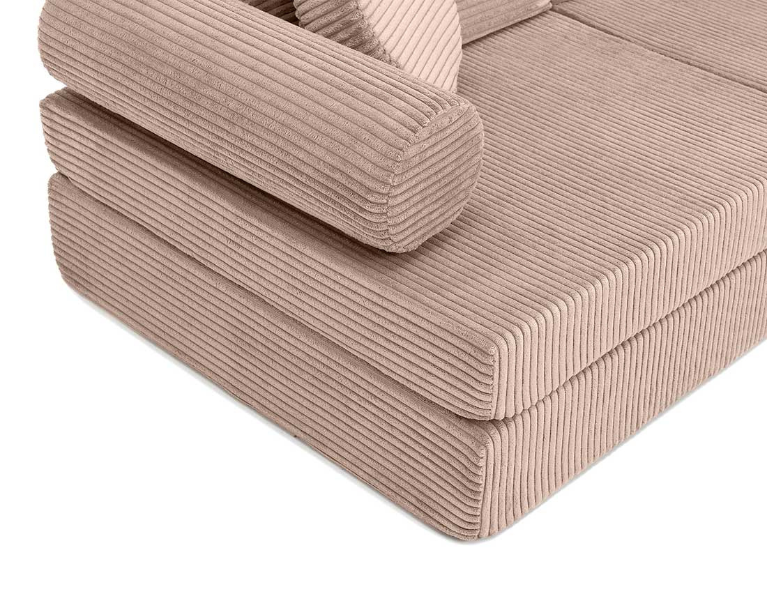 Canapé droit 2 places en velours côtelé Ines