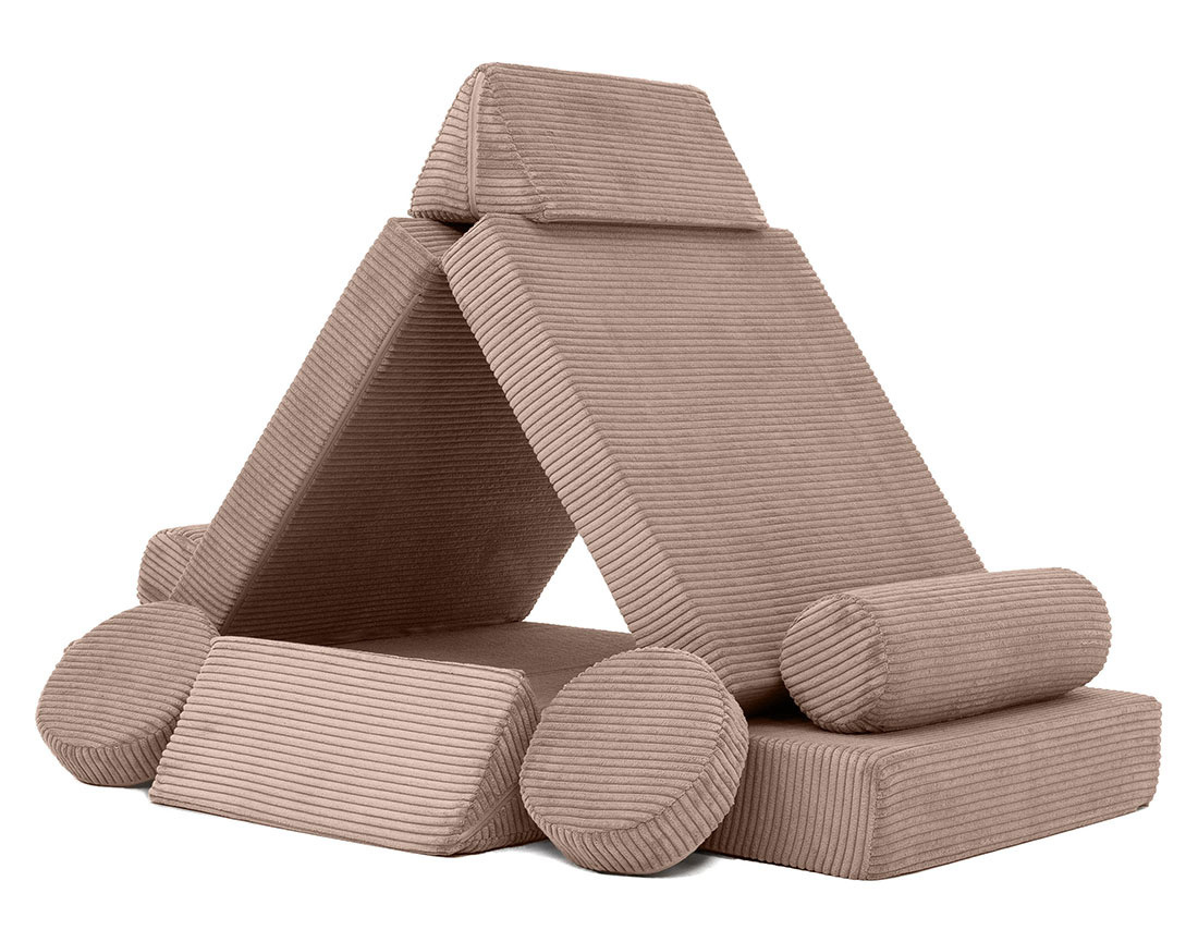 Canapé droit 2 places en velours côtelé Ines