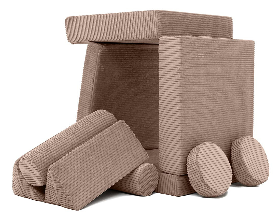 Canapé droit 2 places en velours côtelé Ines