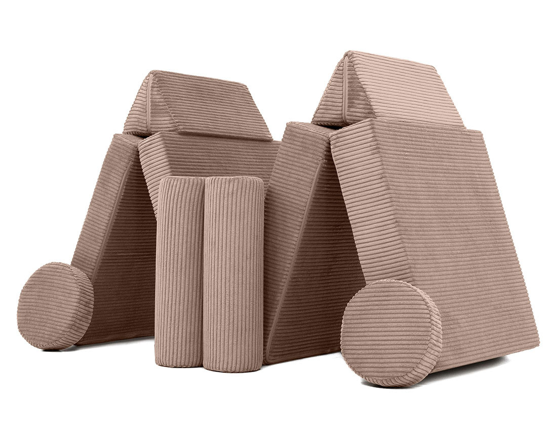 Canapé droit 2 places en velours côtelé Ines