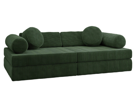 Canapé droit 2 places en velours côtelé Ines