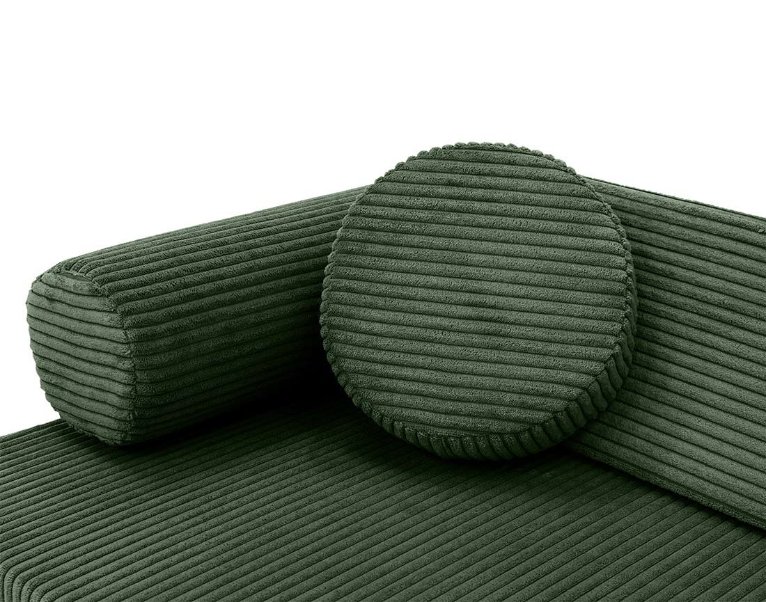 Canapé droit 2 places en velours côtelé Ines