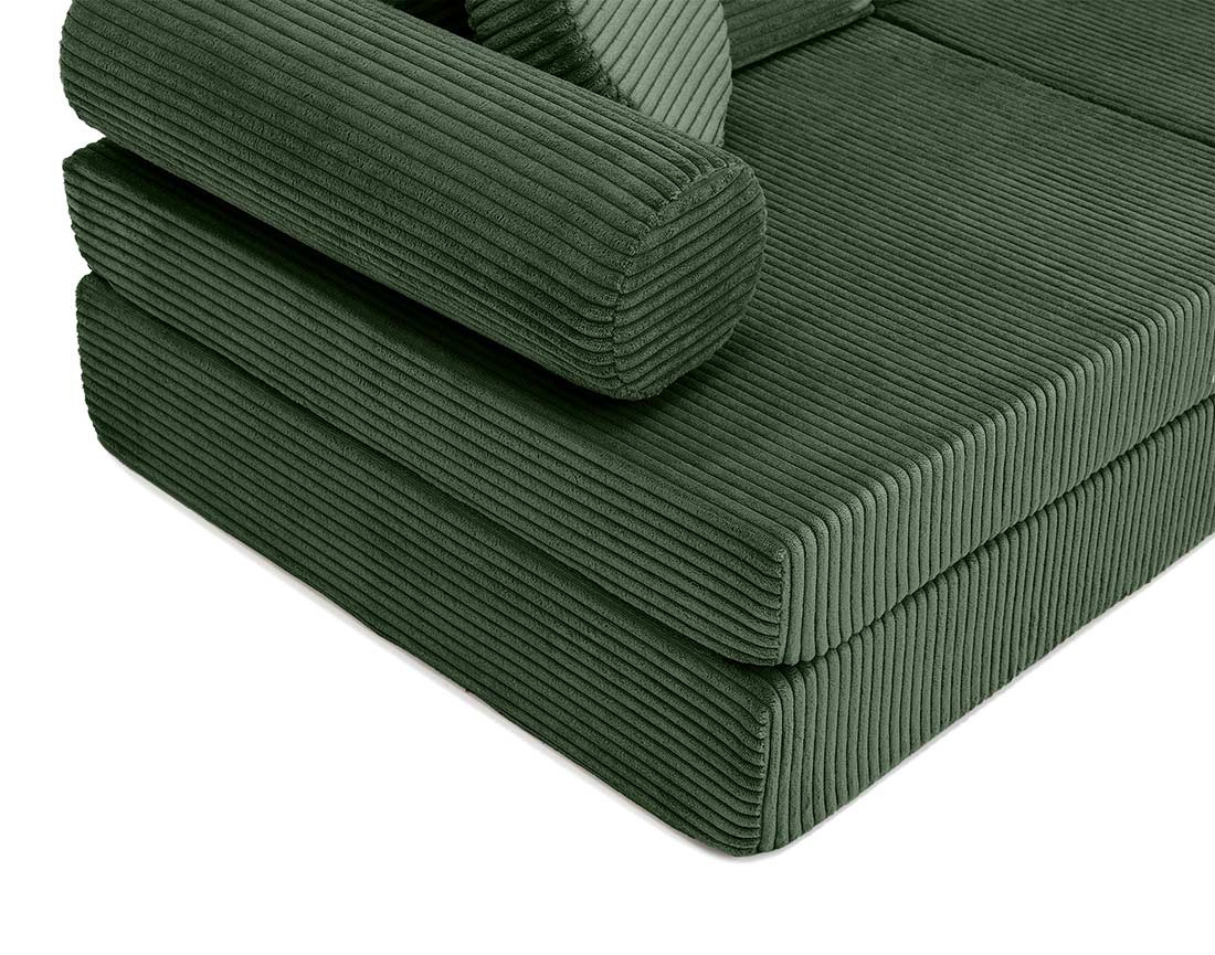 Canapé droit 2 places en velours côtelé Ines