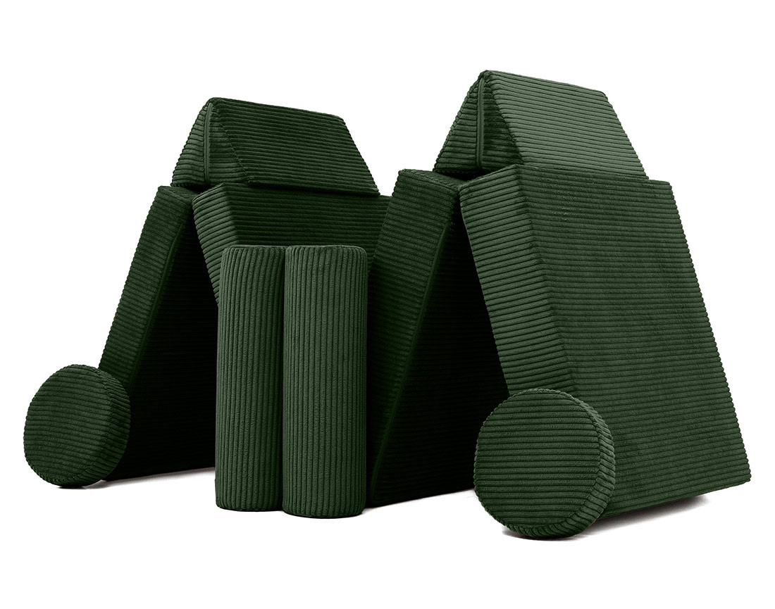 Canapé droit 2 places en velours côtelé Ines